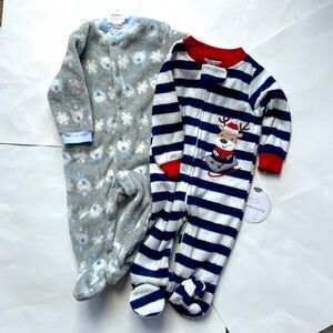 Fuzzy PJ Sleeper Set Lot of 2  Size 3 Months   12-17Lbs